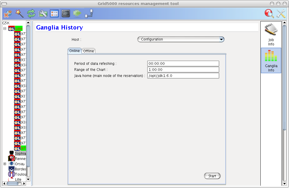 Configuration of the Ganglia plugin for the job view
