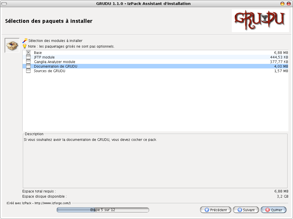 Installation packages selection