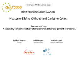 Best presentation award to Houssem-Eddine Chihoub
