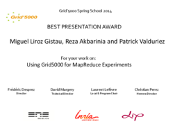 Best presentation award to Miguel Liroz Gistau