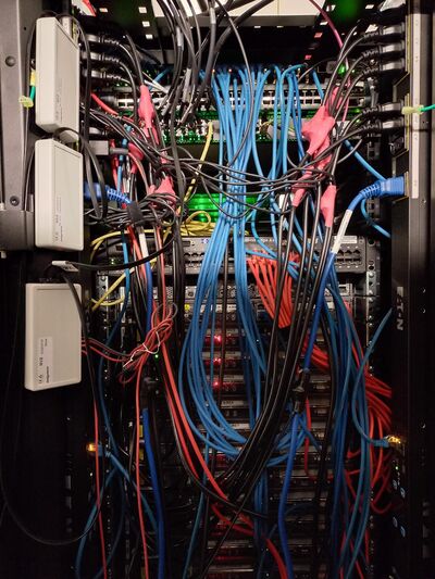 Wattmetres are located on the left side of the rack